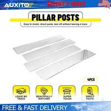 Chrome B Pillar Post Covers 4Pcs For 2015-2021 Ford F150 Super Cab Crew 4-40X