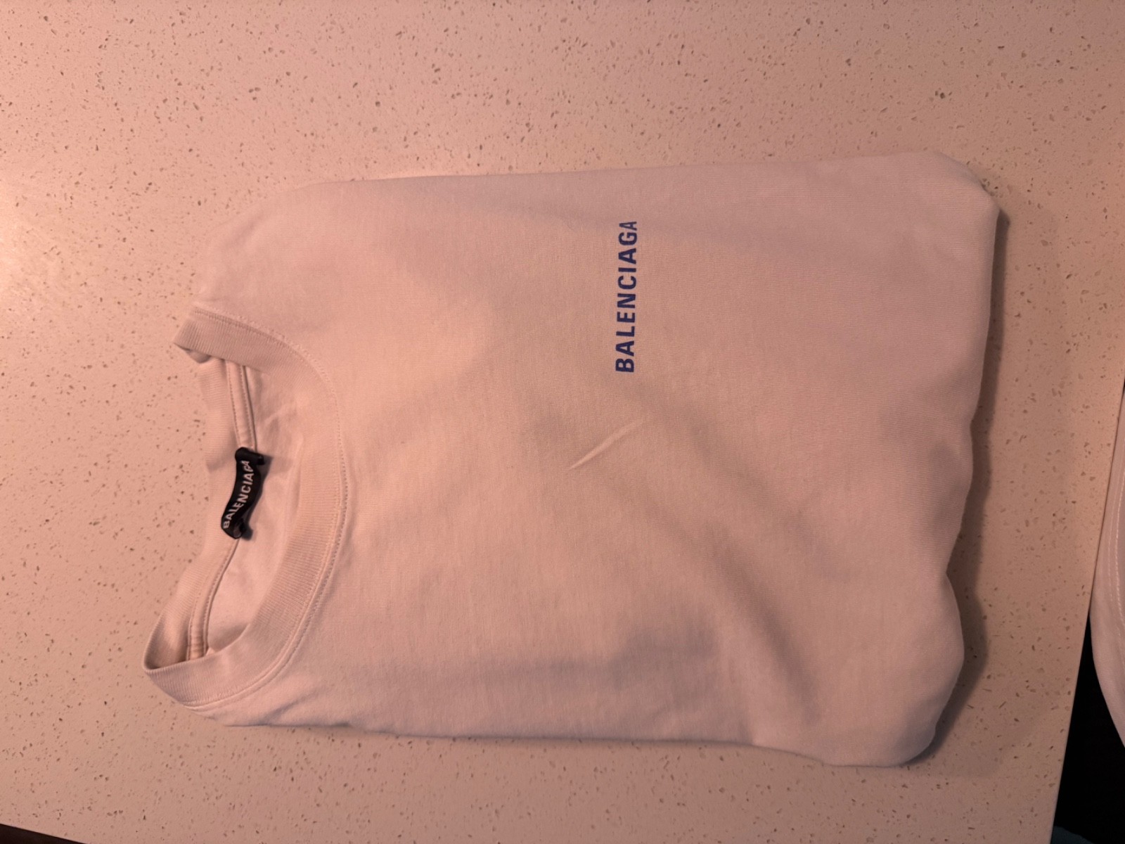 Balenciaga Badge Logo Tee 'Chalky White/Blue'