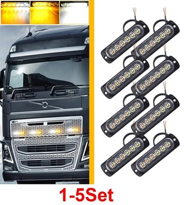 1-5Set Car Truck Emergency Beacon Warning Hazard Flash Light 8xAmber/White 6LED