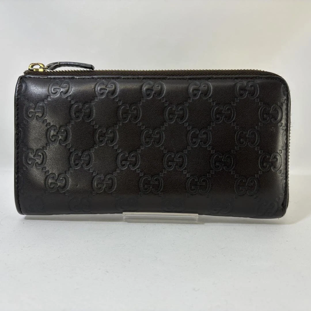 Portefeuille long GUCCI fermeture éclair ronde Sima GG Supreme unisexe