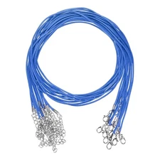 10 Pack 24" Waxed Necklace Cord, 1.5mm Bracelet Cord with Lobster Clasp[Blue]