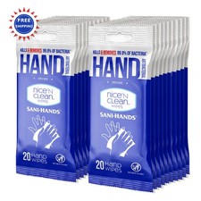 Wet Hand Wipes Sensitive Skin Aloe Vitamin E 400 Count Nice Clean Infused Blue