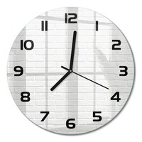 Wanduhr Aus GehäRtetem Glas Glas-Wanduhr Backsteinwand Schwarze Zeiger Fi30 Cm