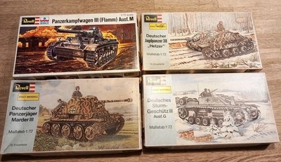 Revell-ESCI  1/72 WWII 4x leere Verpackungen,  4x empty Boxes. Keine Bausätze! 