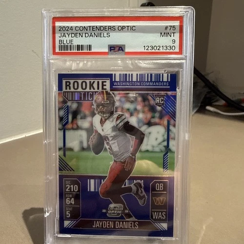 2024 Panini Contenders Optic - PSA 9 Rookie Ticket Jayden Daniels #75 Blue Prizm
