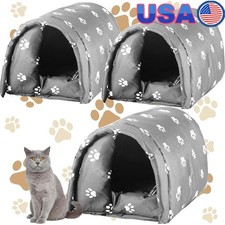 3 Pcs Cat Houses Outdoor Winter Weatherproof Insulated Stray Feral Cat Dog House