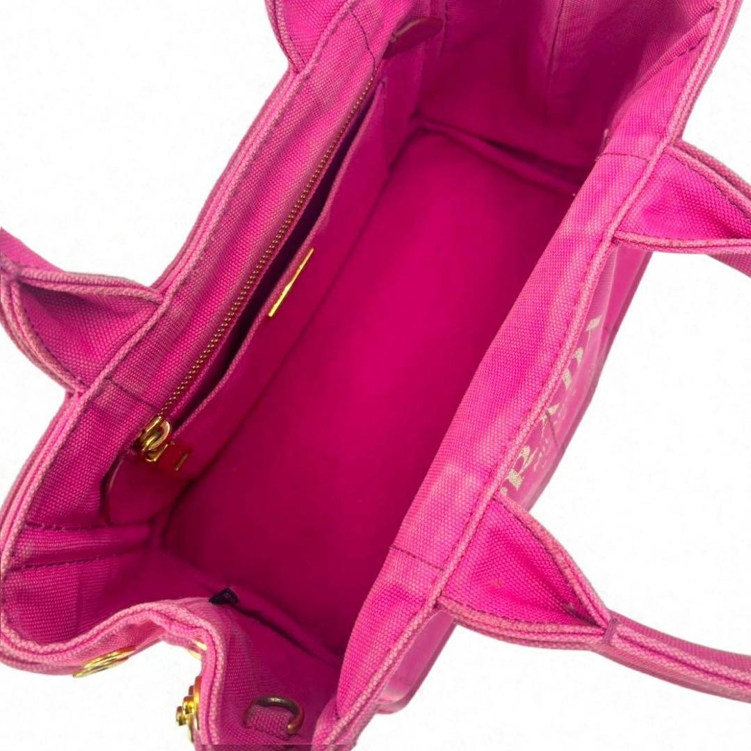 Prada Canapa S Handbag 2way Shoulder Bag Pink 0270 thumbnail 8