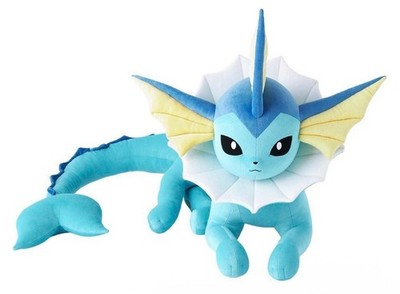 Pokémon Center Original Vaporeon Life size Poké Plush - 26 ¾ In