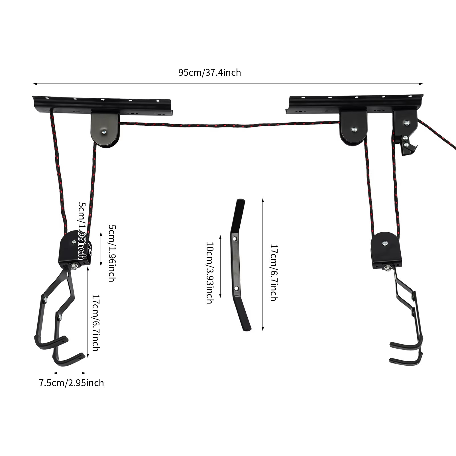 Fahrradheber Porte-Vélo Suspendu avec Flaschenzugsystem pour Rangement Plafond Garage 30kg