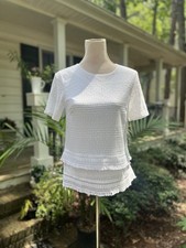Banana Republic White Crochet Short Sleeve Top, XS, NWT