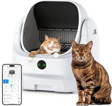Self Cleaning Cat Litter Tray- Automatic Open Top APP Control Odor Control Large