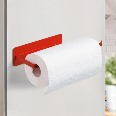 Magnetic Paper Towel Holder for Fridge Red,Heavy Duty Strong Magnet Backing for