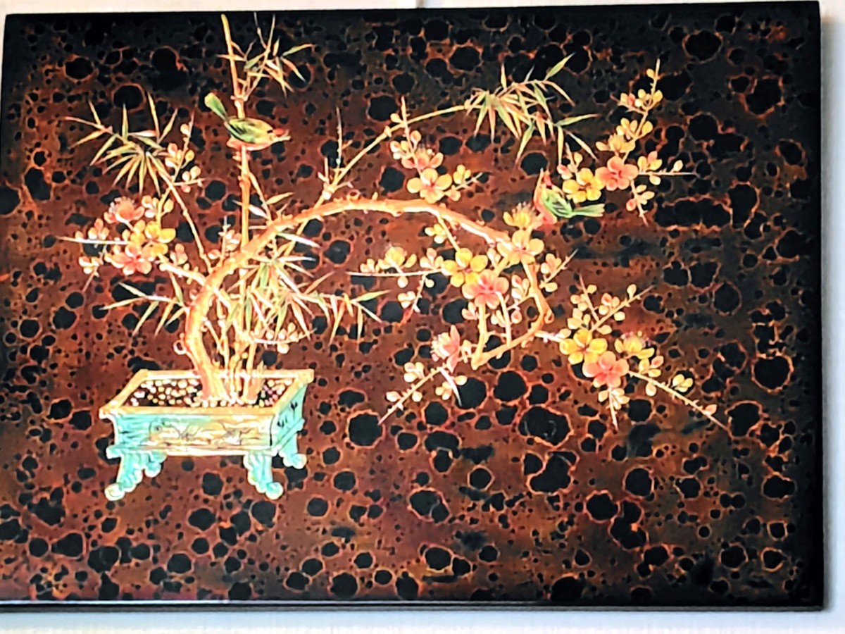Vintage Japanese Takamakie Maki-e Lacquer Art Panel 40x30cm Bonsai