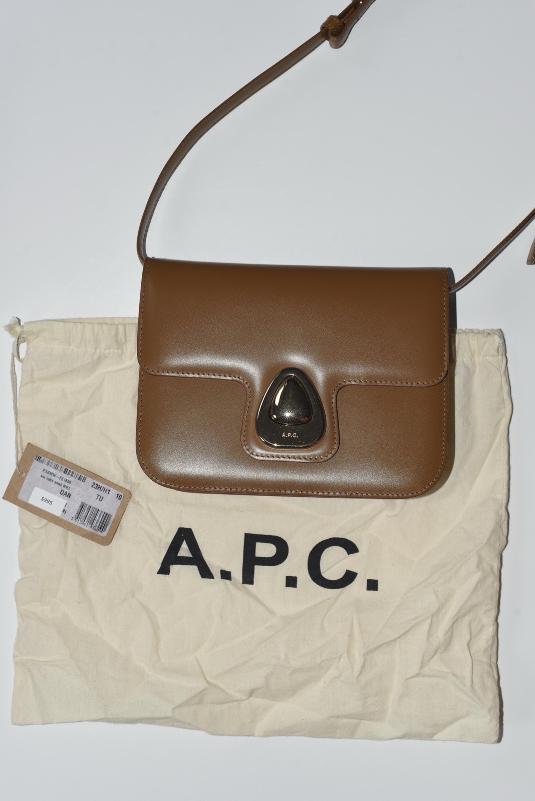 A.P.C. Paris Astra Bag Small Honey Brown Leather Crossbody Handbag RRP $995 image 8