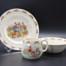 Vintage Bunnykins by Royal Doulton Plate Bowl Cup Set