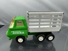 Vintage Tonka Truck Cattle Farm Hay Stake Bed Metal Pressed Steel Green 5" Long