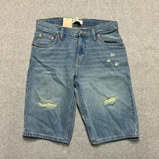 Levis 511 Jean Shorts Boys 14 Slim Fit Distressed Adjustable Waist 10" Denim