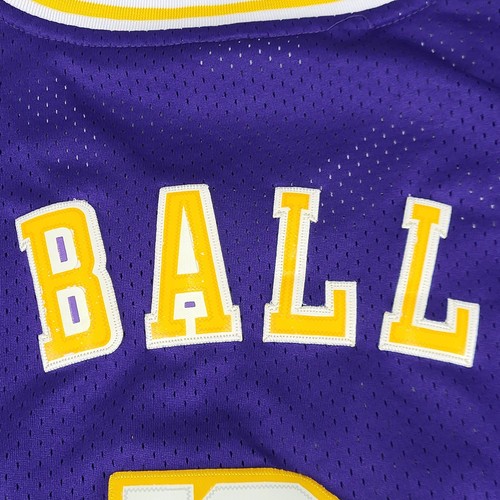 Lonzo Ball Lakers Adidas Jersey Adults Medium Purple Hardwood Classics - Imagen 14 de 15