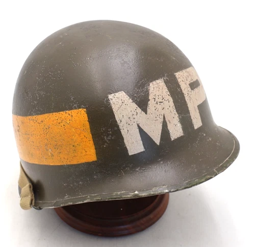 VINTAGE US M1 MILITARY POLICE (MP) COMBAT HELMET WWII