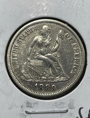 1889 Seated Liberty Dime Xf/Au Condition