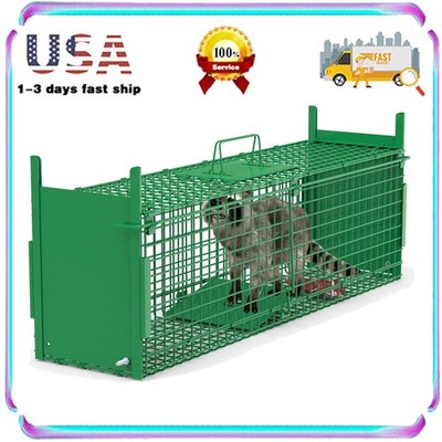 38''  Solid & Rustproof Live Animal Cage, Large Foldable Humane Live Animal Trap