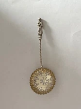 Antique Sterling Silver Baker Manchester Individual Overcup Tea Strainer