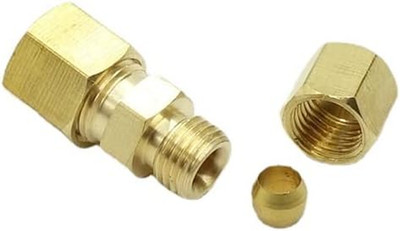 5 Pcs Brass Compression Fitting 3/16'' Tube OD X 1/4'' OD Union Reducer Connector