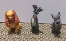 Disney, Lady, and the Tramp. 1.5" - 2.25" figures, Lady, Jock, and Tramp.