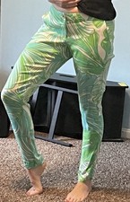 Lilly Pulitzer Women's tropical Green white Blue Pants Size 2 With Pockets slim