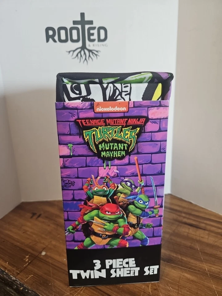 Juego de 3 sábanas dobles de microfibra Nickelodeon Teenage Mutant Ninja Turtles para niños Foto 4 de 4