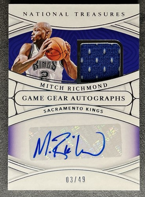 #ad Mitch Richmond 2021 22 Panini National Treasures Game Worn Auto 49 Kings HOF $49.99