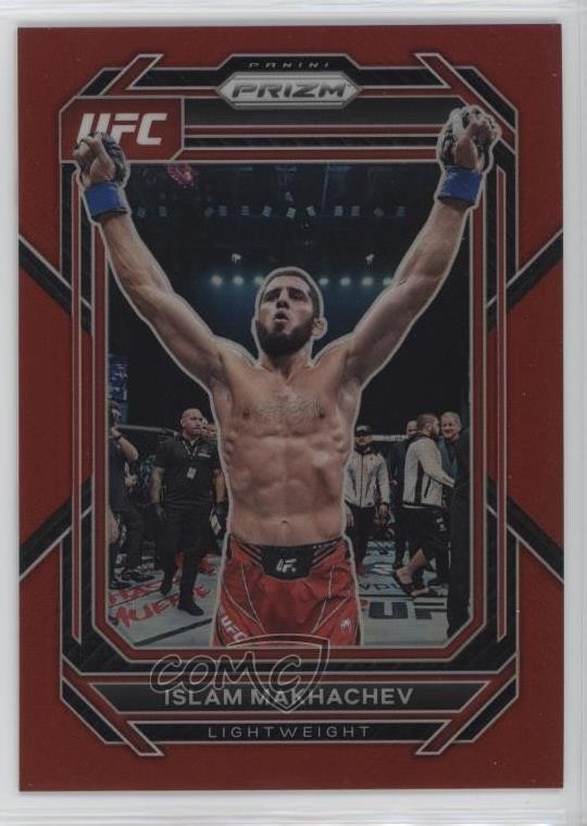 2023 Panini Prizm UFC Red Prizm 45/199 Islam Makhachev #177 4m4