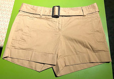 The Limited Women's Easy Short Beige Chino 4P Petite 4" Inseam Flat Front