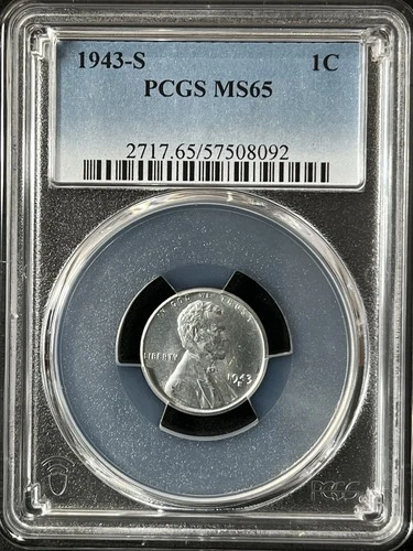 1943-S  1C  Lincoln Wheat One Cent  PCGS MS65  57508092
