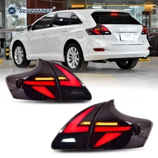HCmotion Tail Lights For 2009-2016 Toyota VENZA Smoked Rear Lamps Assembly LH+RH