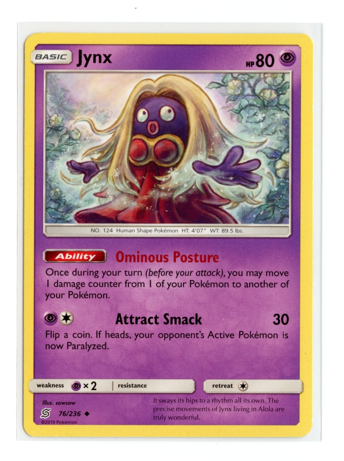 Jynx 76/236 Uncommon Normal SM - Unified Minds Pokemon MP