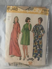 Simplicity 6048 Sewing Pattern Misses Size 8-10 Small Caftan       B17-22