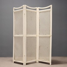 Paravento Vintage Bambù Paglia di Vienna Italia Anni 70 Originale