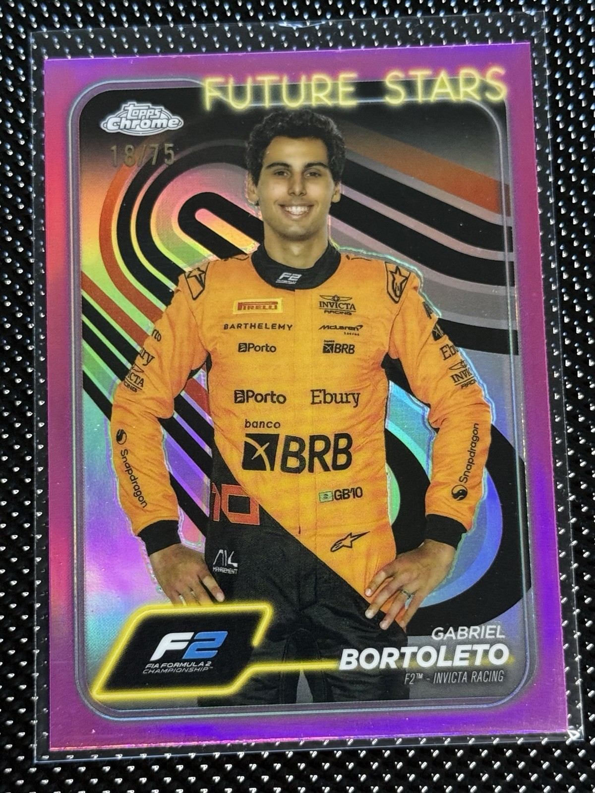 2024 Topps Chrome Formula 1 F1 Gabriel Bortoleto Pink 18/75 #28 Portrait