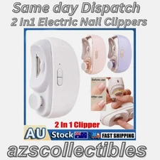 2 In1 Electric Nail Clippers Automatic Nail Clipper Trimmer Cutter Manicure Safe
