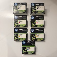 HP 933XL Yellow Magenta Cyan Black Lot of 7 Printer Ink Cartridges