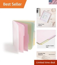 Poly Project Organizer, 6 Tabs, 12 Pockets, Letter Size, Pastel 89208 Pack of 1