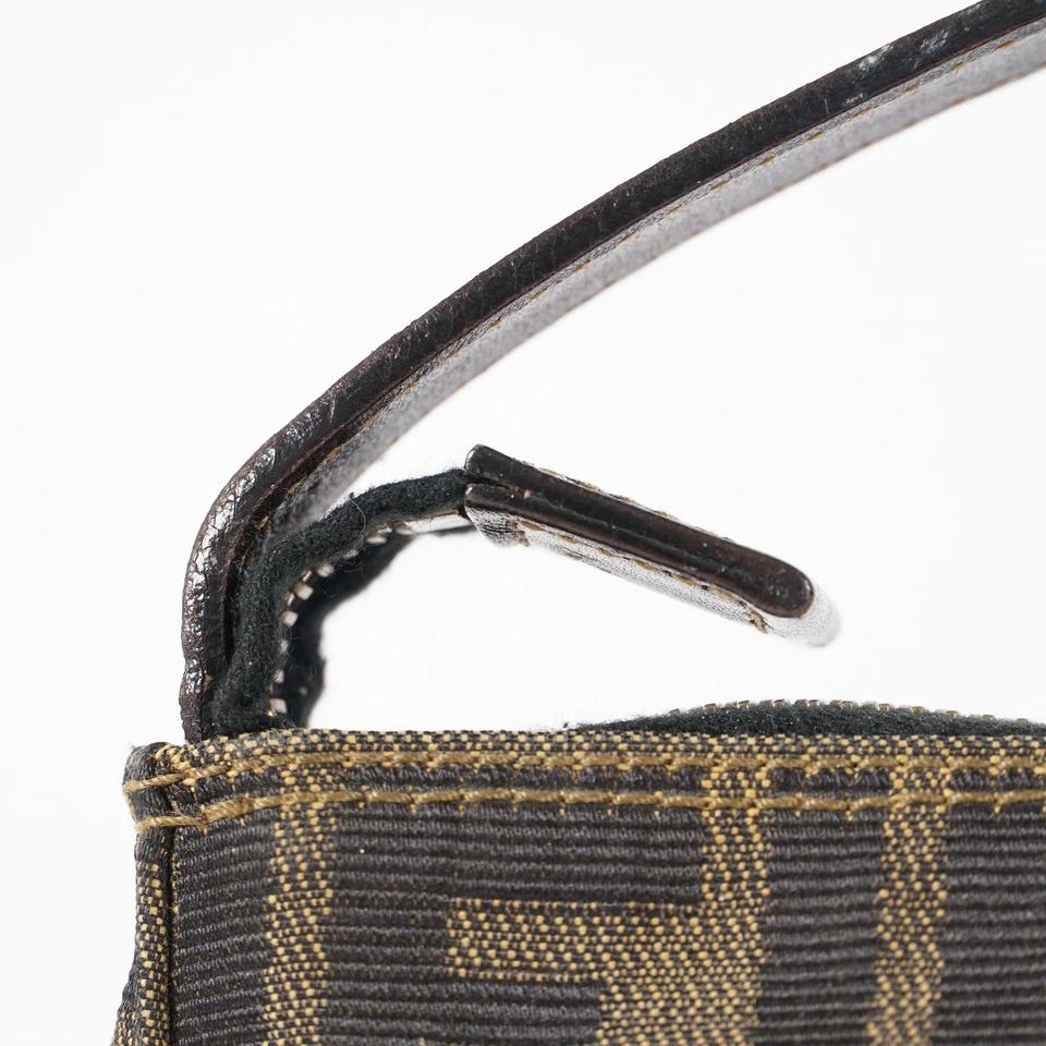 FENDI Zucca Canvas Handbag Brown FF Logo Vintage 11102200020 - Image 4 of 4