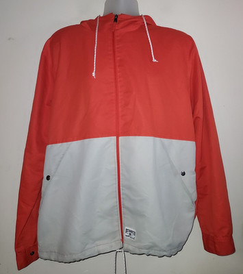 DC Shoe Company Men's Jacket Large Full Zip Hooded Mesh Lined Outdoor Orange