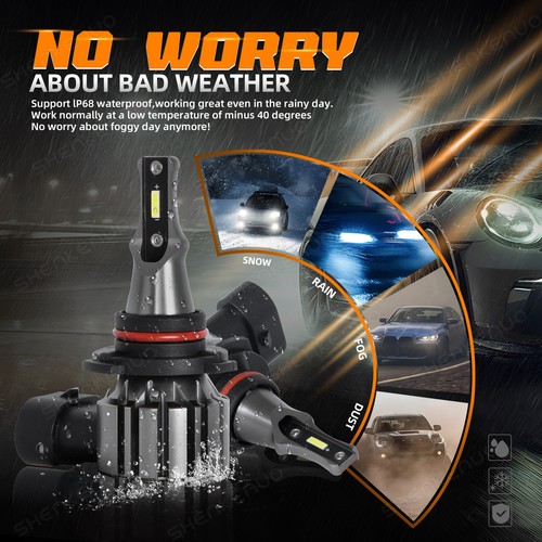 For Ford Expedition 2018-2020 9005 H11 LED Headlight Hi/Lo + 9145Fog Light Bulb - Picture 2 of 16