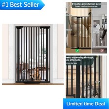 Extra Tall Cat Gate 51 Inch Pressure Mounted Pet Barrier for Doorways Hallways