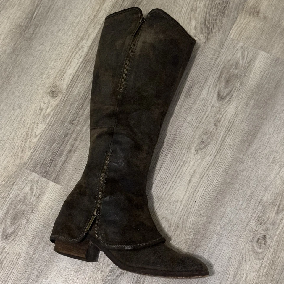 Donald J. Pliner Vintage Dark Brown Devi Suede Riding Boots DEVI2-81 Women's 7 - Image 2 of 4