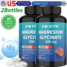 Magnesium Glycinate Capsules 500mg For Improved Sleep, Stress & Anxiety Relief