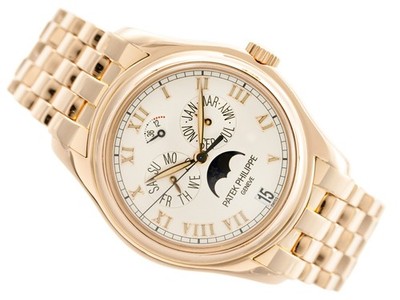 HERRENUHR PATEK PHILIPPE ANNUAL CALENDAR 18K ROSEGOLD 37MM ARCHIV AUSZUG 5036