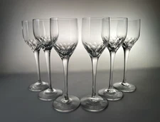 6 Orrefors Prelude Crystal Sherry Port Glasses 5 7/8" Tall Cut Bowl